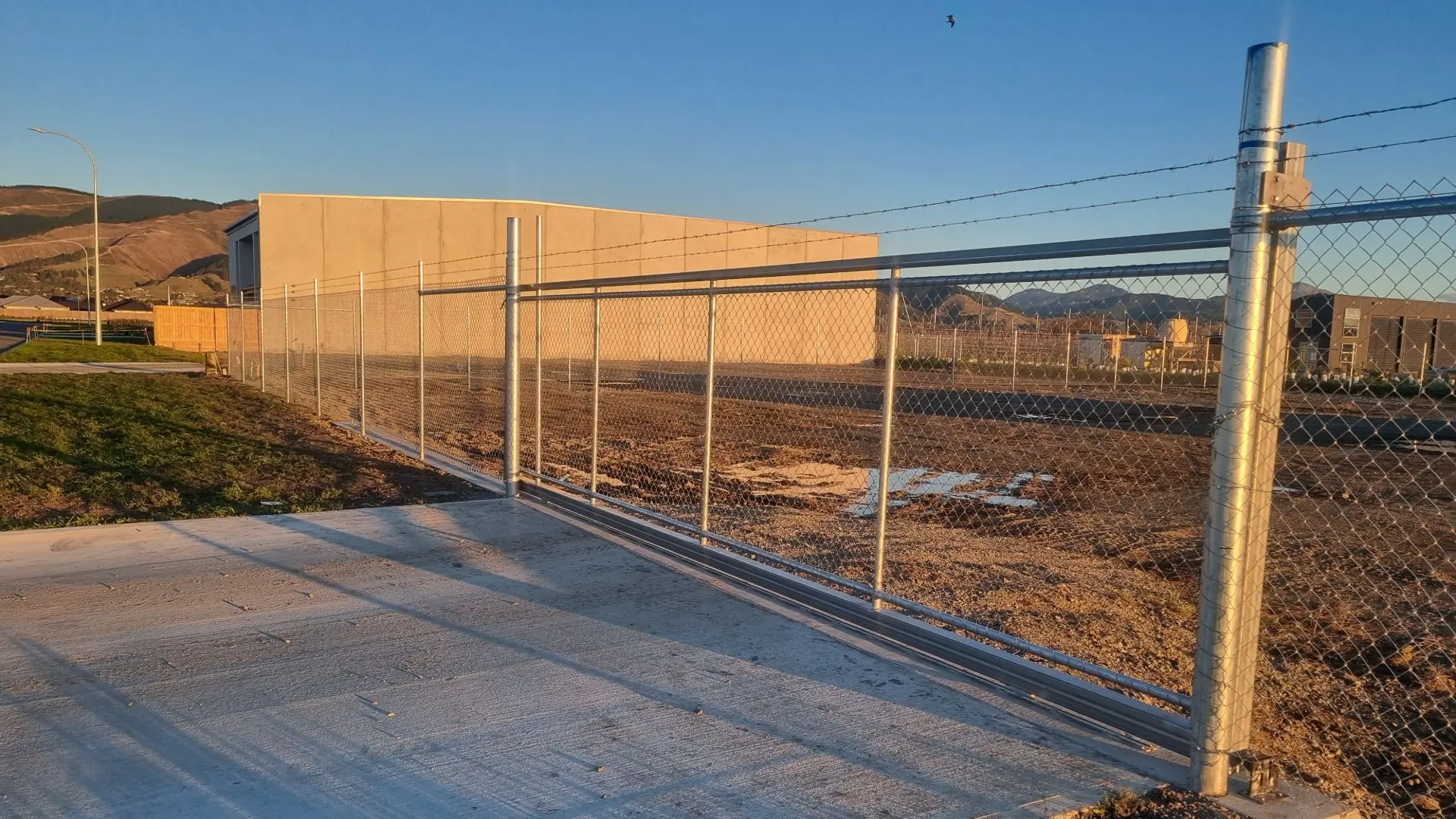 Security Fence with Sliding Gate